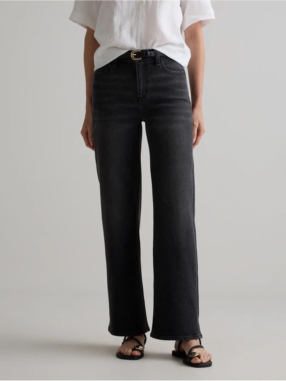 Quince Jeans - Bella Stretch Relaxed Straight Jeans in Charcoal Black (size 31) - Picture 7 of 7